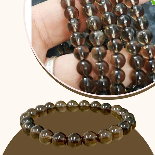Multicolour_Smoky_Quartz_Crystal_Beaded_Bracelet,_Natural_Brown_Gemstone_Jewellery_For_Men_And_Women,_Timeless_Style_Healing_Stone_Wristband_For_Balance_And_Grounding