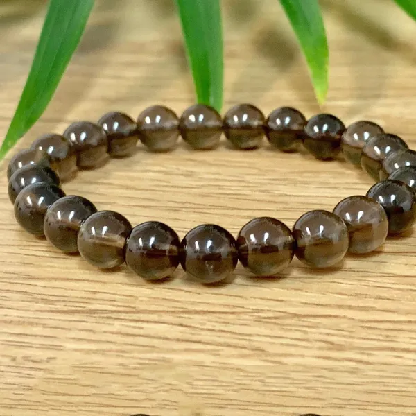 Multicolour_Smoky_Quartz_Crystal_Beaded_Bracelet,_Natural_Brown_Gemstone_Jewellery_For_Men_And_Women,_Timeless_Style_Healing_Stone_Wristband_For_Balance_And_Grounding