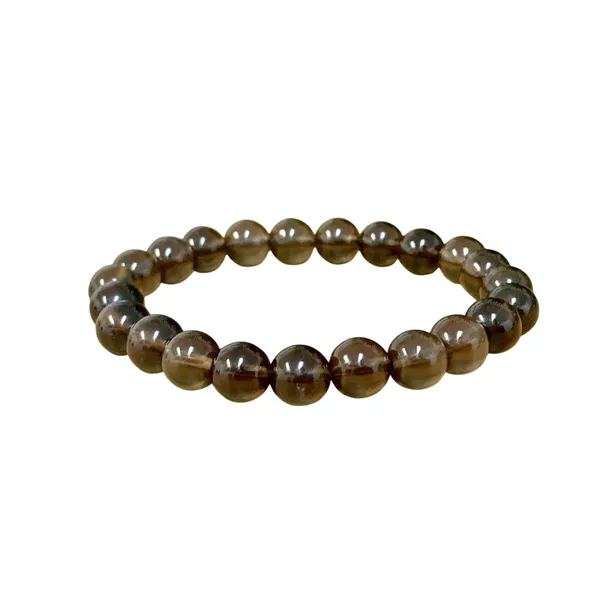 Multicolour_Smoky_Quartz_Crystal_Beaded_Bracelet,_Natural_Brown_Gemstone_Jewellery_For_Men_And_Women,_Timeless_Style_Healing_Stone_Wristband_For_Balance_And_Grounding