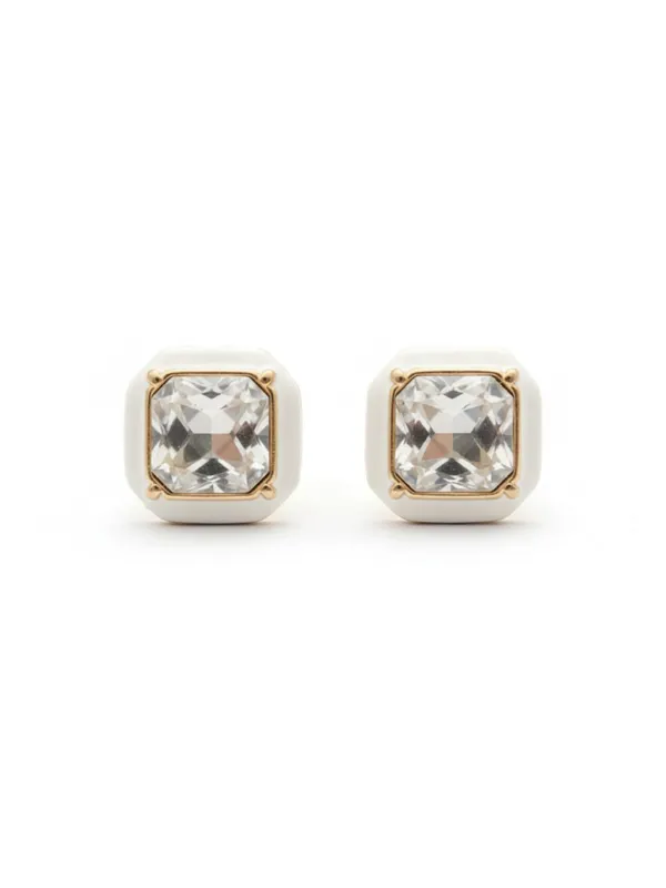 CRUSSTIQUE_GOLD_Emerald_Cut_Crystal_Stud_Earrings,_Red_and_Smoky_Grey_Stone,_Rectangular_Statement_Jewelry_(Square_White)