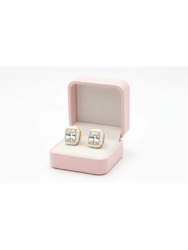 CRUSSTIQUE_GOLD_Emerald_Cut_Crystal_Stud_Earrings,_Red_and_Smoky_Grey_Stone,_Rectangular_Statement_Jewelry_(Square_White)
