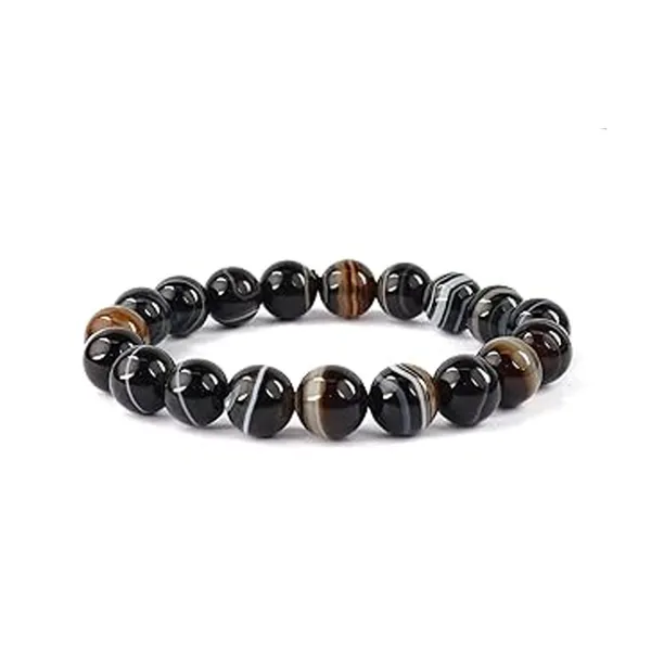 Multicolour_Natural_Agate_Sulemani_Beaded_Bracelet,_Striped_Pattern_For_Men_And_Women_Multi_Crystal_Bracelet