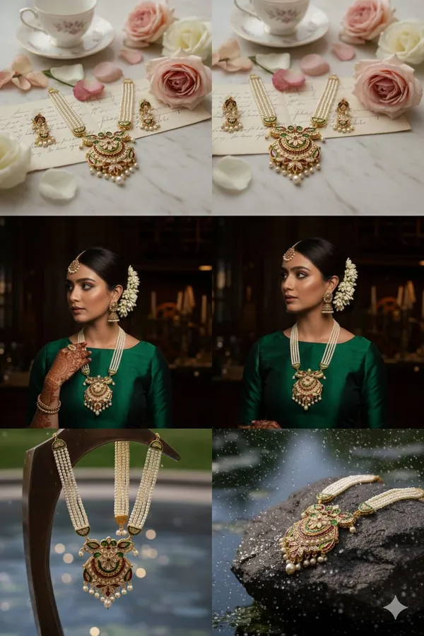 TRADITIONAL_GOLD_-PLATED_MEENAKARI_&PEARL_NECKLACE_SET_WITH_MATCHING_EARRINGS
