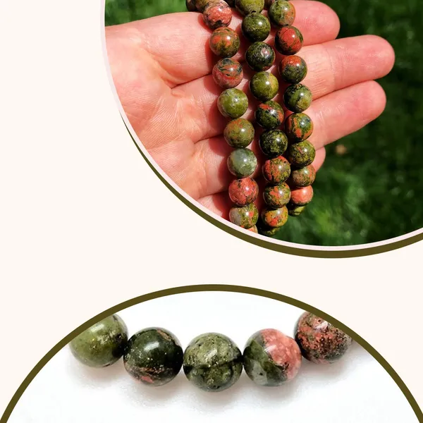 Unakite_Natural_Stone_Bracelet,_Crystal_Healing_Jewelry_For_Balance,_Positive_Energy,_Meditation,_And_Spiritual_Wellness,_Adjustable_Wrist_Accessory_[with_authentic_lab-certificate]