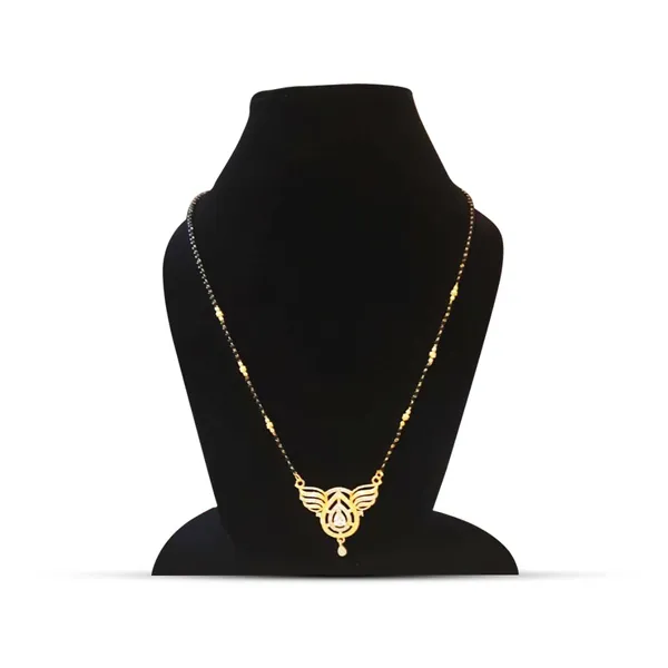 White_Traditional_Gold-Plated_Mangalsutra_Necklace_With_Winged_Teardrop_Pendant_&_Crystal_Drop_Accent_|_Ethnic_Jewellery_For_Women_And_Wedding_Functions
