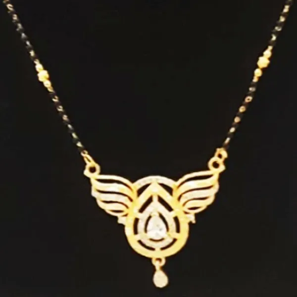 White_Traditional_Gold-Plated_Mangalsutra_Necklace_With_Winged_Teardrop_Pendant_&_Crystal_Drop_Accent_|_Ethnic_Jewellery_For_Women_And_Wedding_Functions