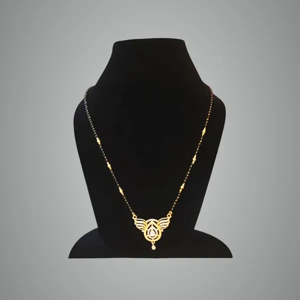 White_Traditional_Gold-Plated_Mangalsutra_Necklace_With_Winged_Teardrop_Pendant_&_Crystal_Drop_Accent_|_Ethnic_Jewellery_For_Women_And_Wedding_Functions