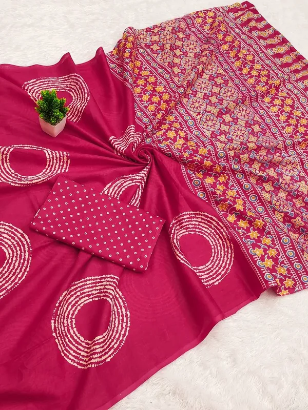 Satin_Silk_Pink_Bandhani_Saree_with_Designer_Pallu
