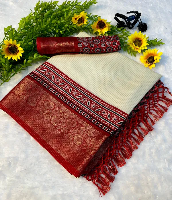 Classic_White_Cotton_Silk_Saree_with_Red_Traditional_Border_|_Elegant_Festive_&_Wedding_Saree