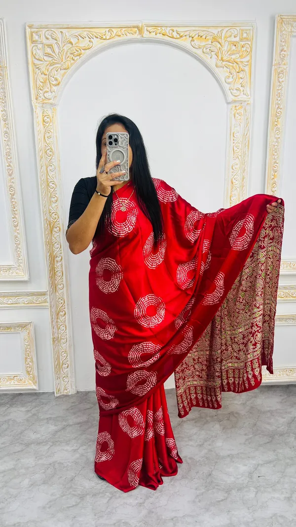 Red_Ajrakh_Modal_Silk_Saree_with_Traditional_Bandhani_Motifs_&_Designer_Pallu