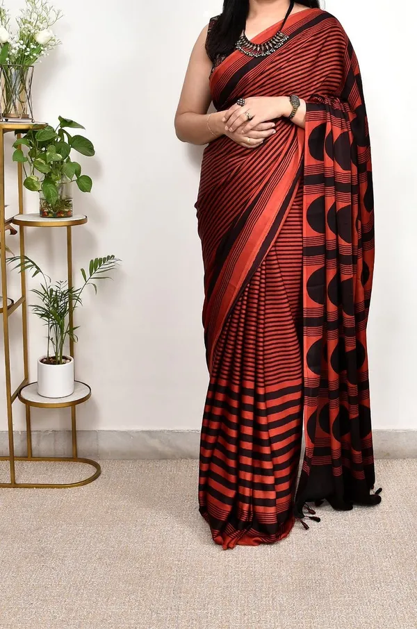 Red_Ajrakh_Handblock_Modal_Silk_Saree_with_Matching_Blouse_Piece_for_Women