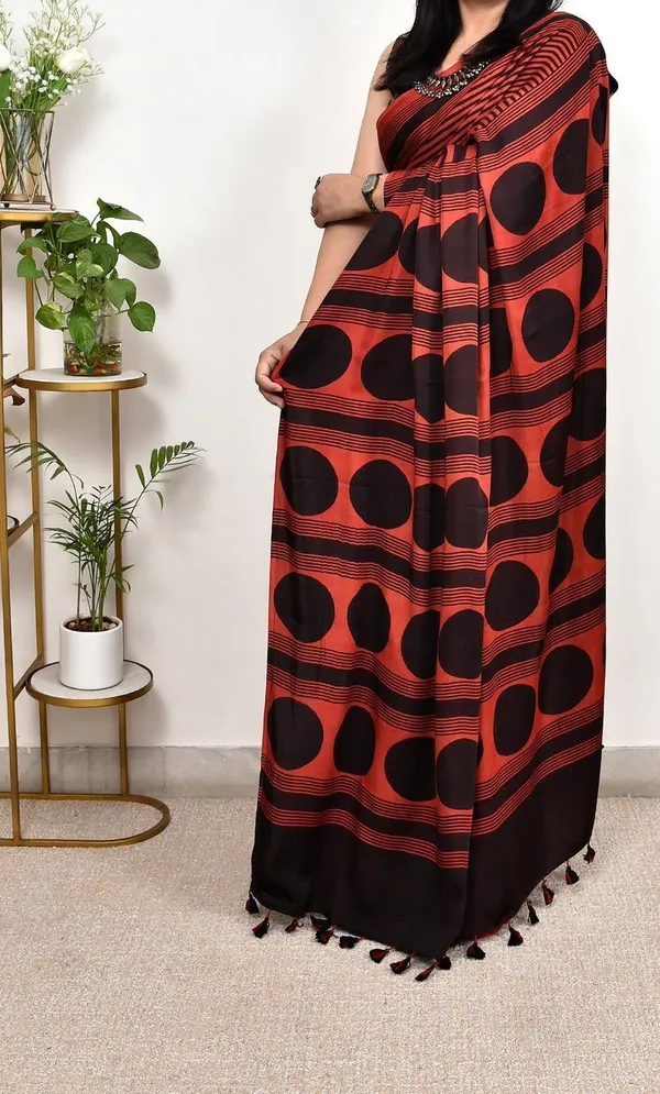 Red_Ajrakh_Handblock_Modal_Silk_Saree_with_Matching_Blouse_Piece_for_Women