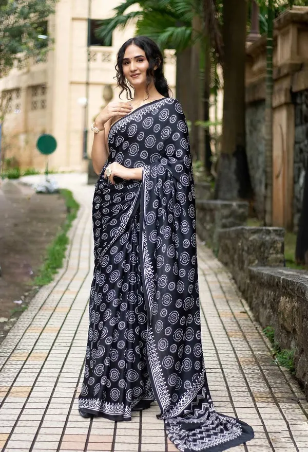 Black_Linen_Printed_Saree_with_Traditional_Saree_for_Women
