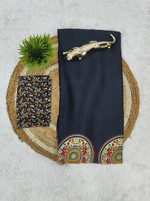 Black_Modal_Ajrakh_Printed_Silk_Saree
