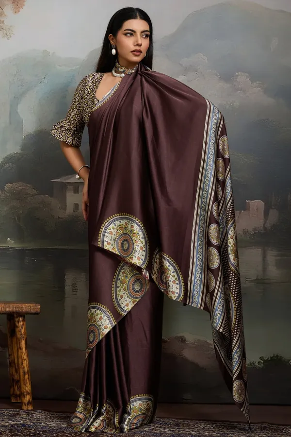 Brown_Modal_Ajrakh_Printed_Silk_Saree_New_Ajrakh_Saree
