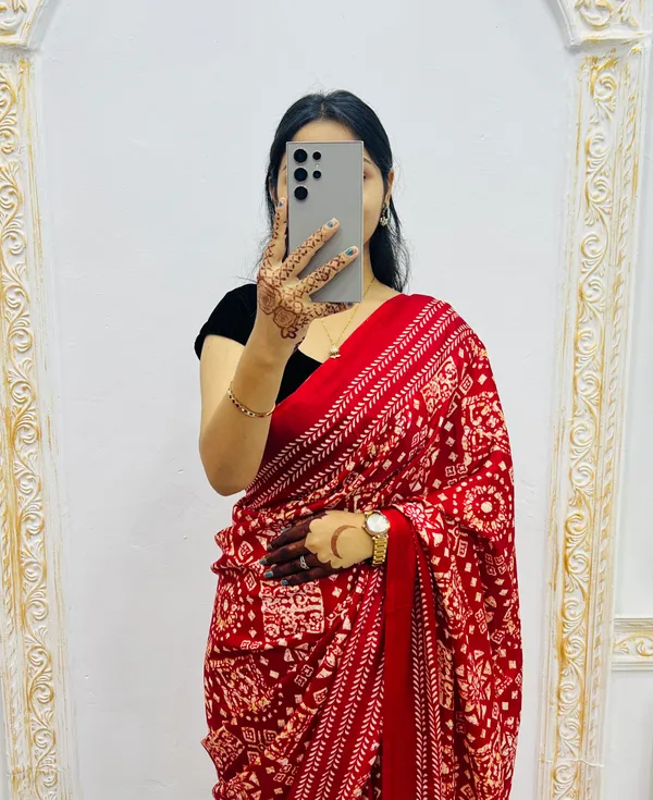 Premium_Ajrakh_Model_Silk_Saree_For_Women_New_Ajrakh_Saree
Women