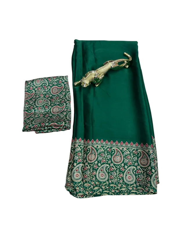 Ajrakh_Printed_Modal_Silk_Plain_Saree_With_Ajrakh_Blouse