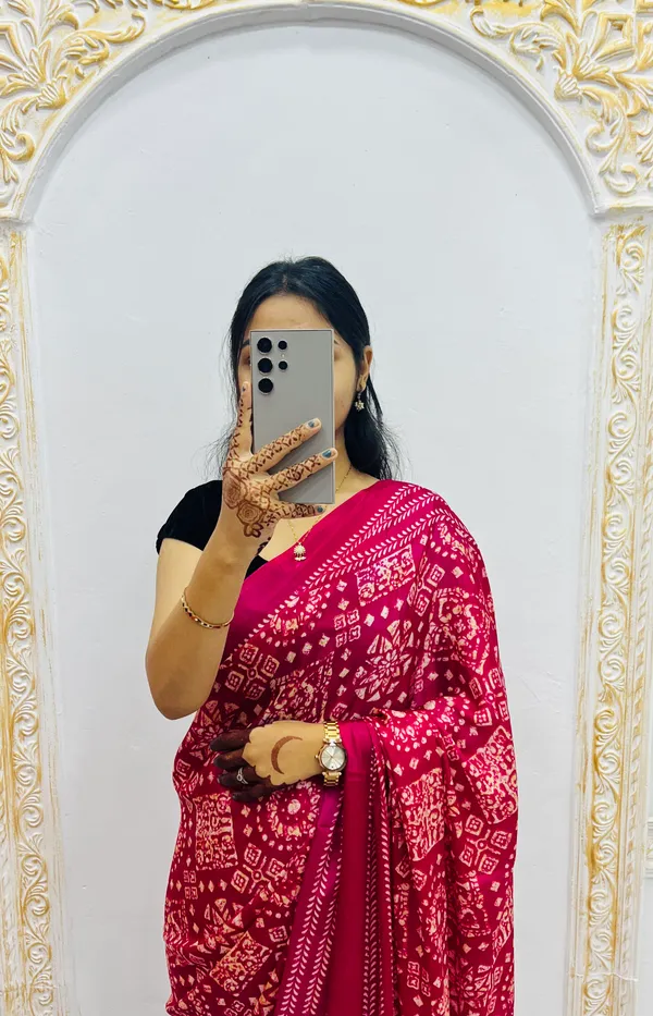Premium_Ajrakh_Model_Silk_Saree_For_Women_New_Ajrakh_Saree
Women