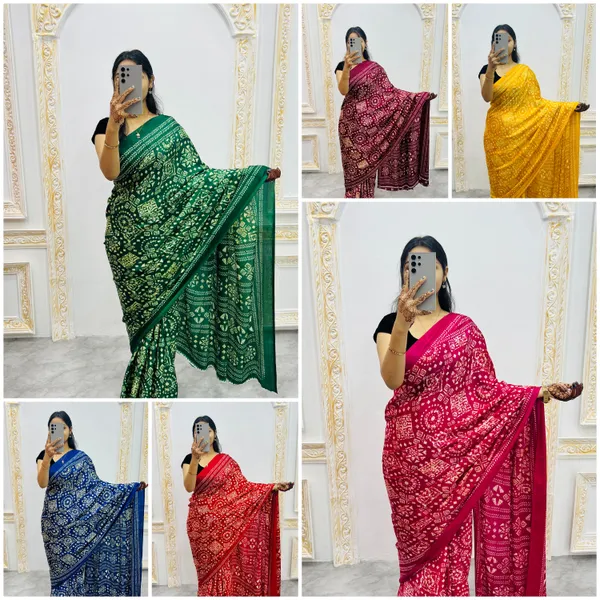Premium_Ajrakh_Model_Silk_Saree_For_Women_New_Ajrakh_Saree
Women