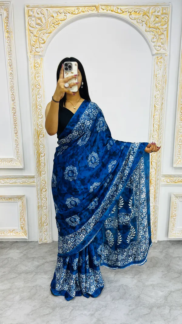 Ajrakh_Printed_Modal_Silk_Saree_With_Ajrakh_Blouse