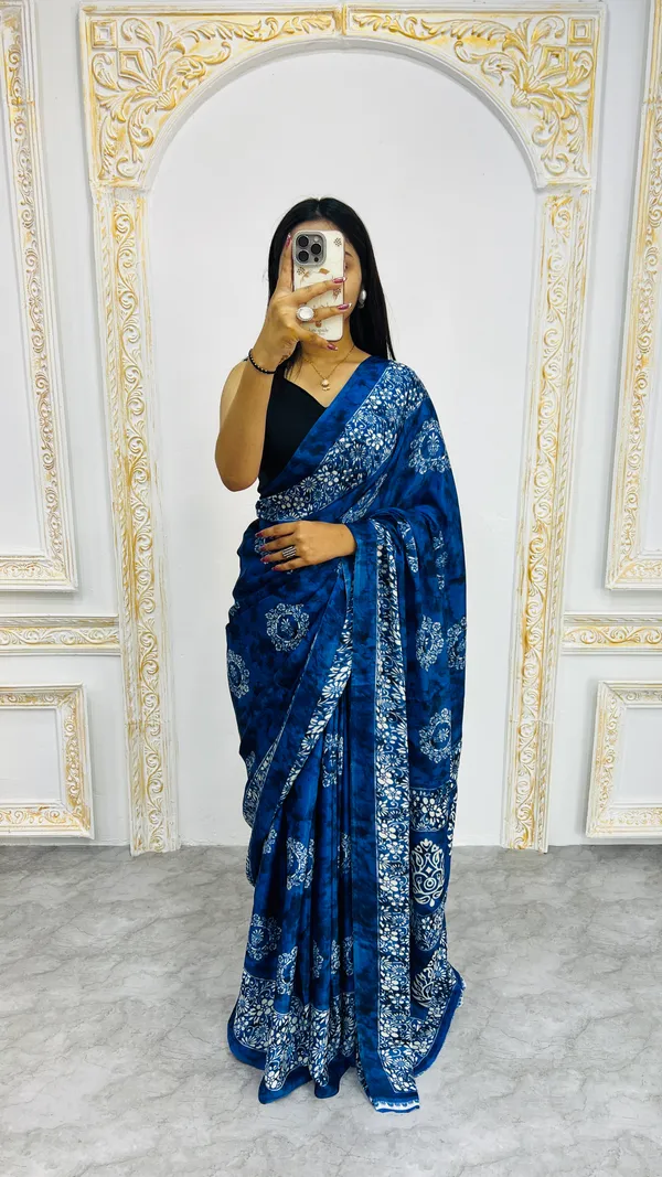 Ajrakh_Printed_Modal_Silk_Saree_With_Ajrakh_Blouse