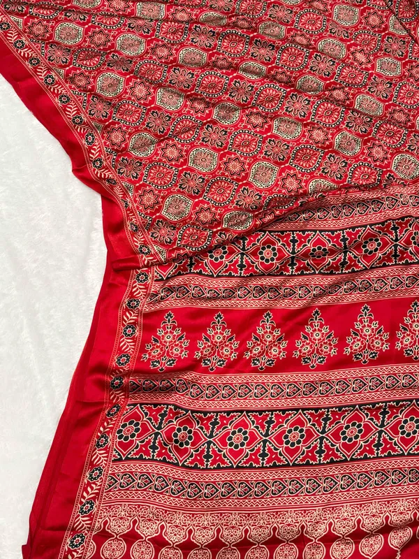 Red_Ajrakh_Printed_Soft_Modal_Silk_Natural_Print_Saree