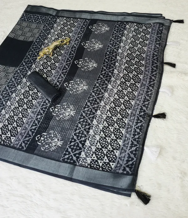 New_Pure_Western_Look_Silver_Patta_Linen_Saree_|_Premium_Soft_Linen_Saree_for_Women