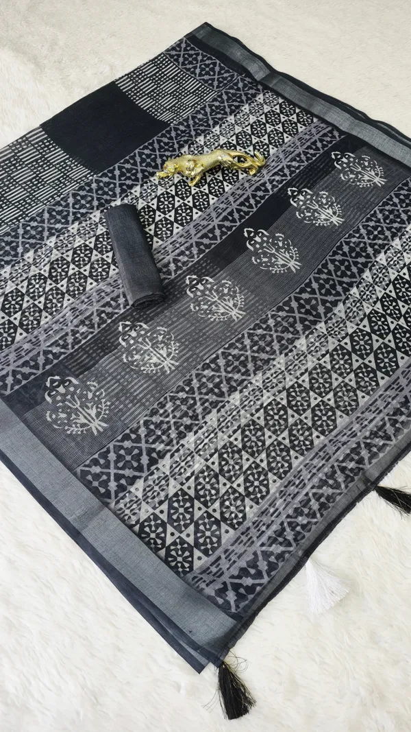 New_Pure_Western_Look_Silver_Patta_Linen_Saree_|_Premium_Soft_Linen_Saree_for_Women