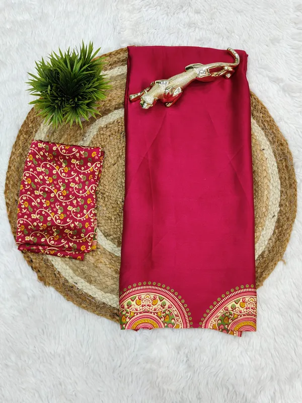 Pink_Modal_Ajrakh_Printed_Silk_Saree