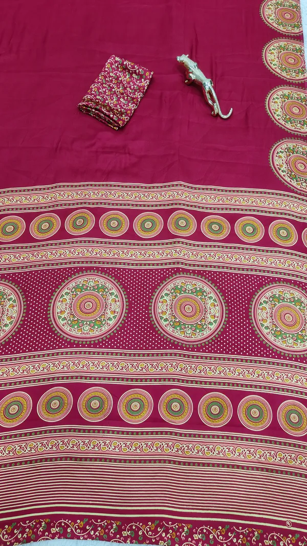 Pink_Modal_Ajrakh_Printed_Silk_Saree