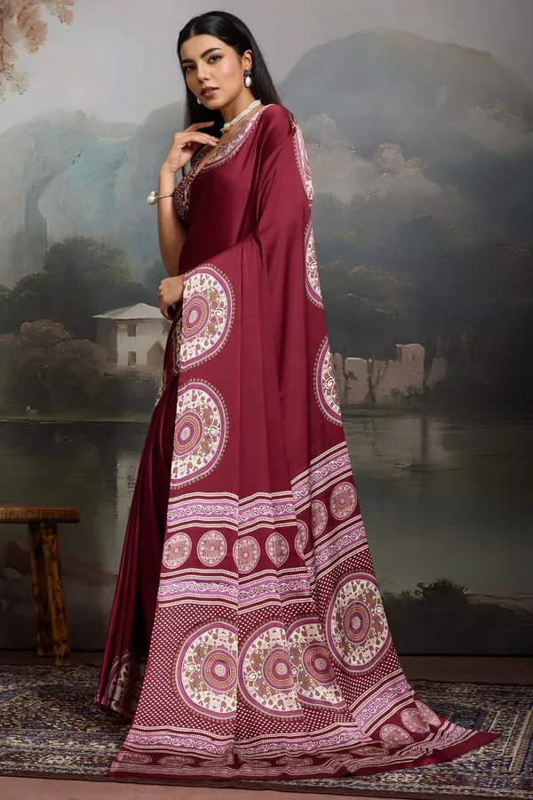 Pink_Modal_Ajrakh_Printed_Silk_Saree