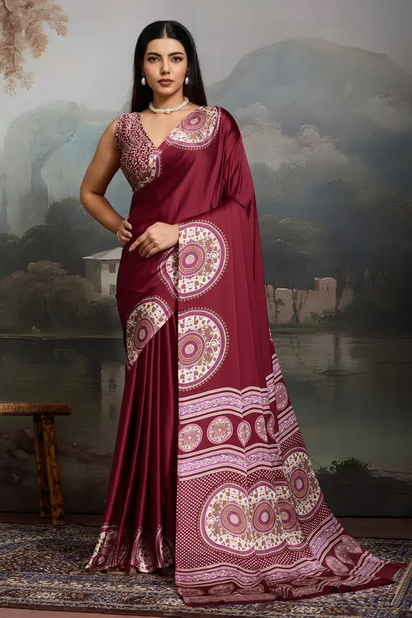Pink_Modal_Ajrakh_Printed_Silk_Saree