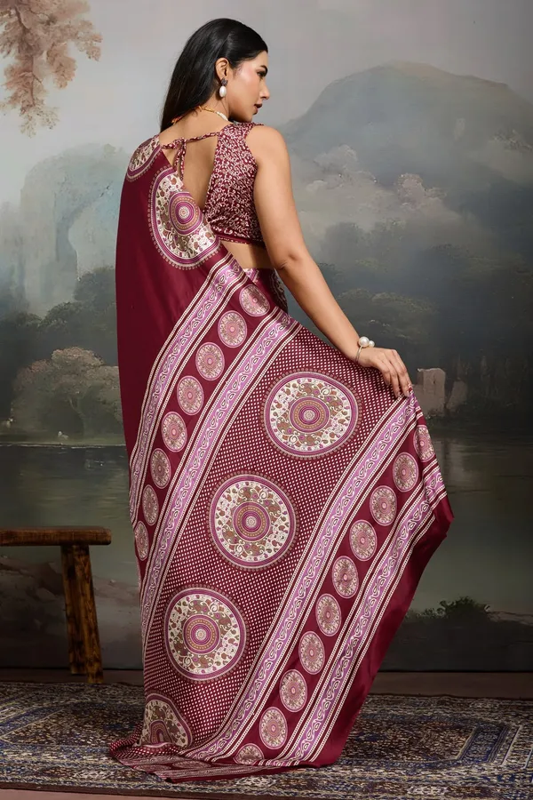 Pink_Modal_Ajrakh_Printed_Silk_Saree