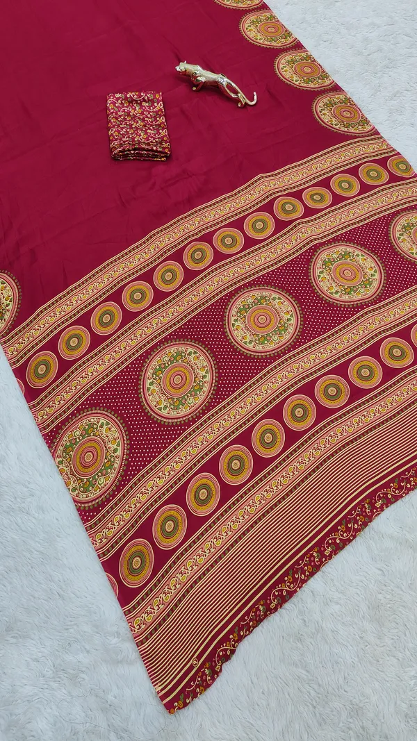 Pink_Modal_Ajrakh_Printed_Silk_Saree
