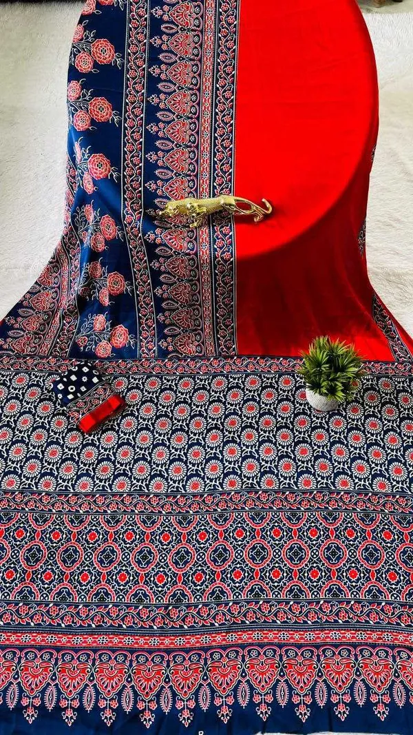 Red_&_Black_Ajrakh_Modal_Silk_Saree_|_Handcrafted_Traditional_Saree_Collection