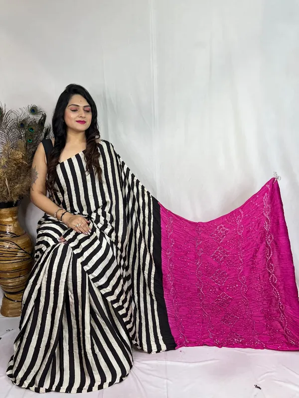 Elegant_Black_White_Ajrakh_Modal_Silk_Saree_for_Festive_&_Party_Wear