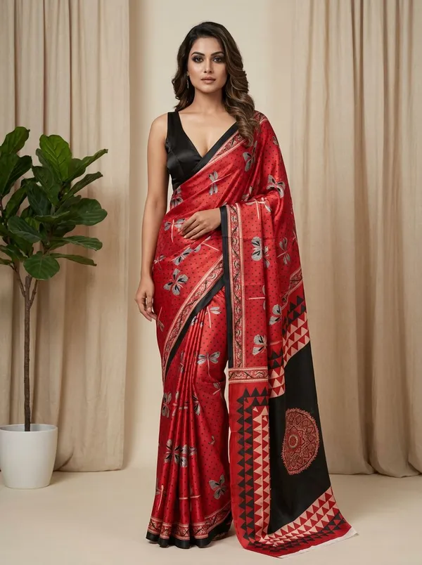 Royal_Blue_Ajrakh_Modal_Satin_Silk_Saree_with_Traditional_Border_|_Premium_Soft_Silk_Saree_for_Festive_&_Party_Wear