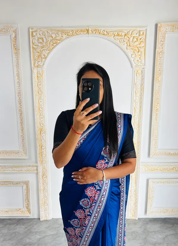 Premium_Ajrakh_Model_Silk_Saree_For_Women_New_Ajrakh_Saree
Women