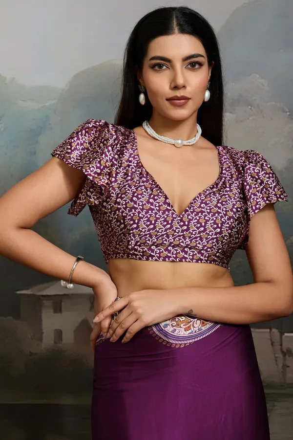 Wine_Modal_Ajrakh_Printed_Silk_Saree