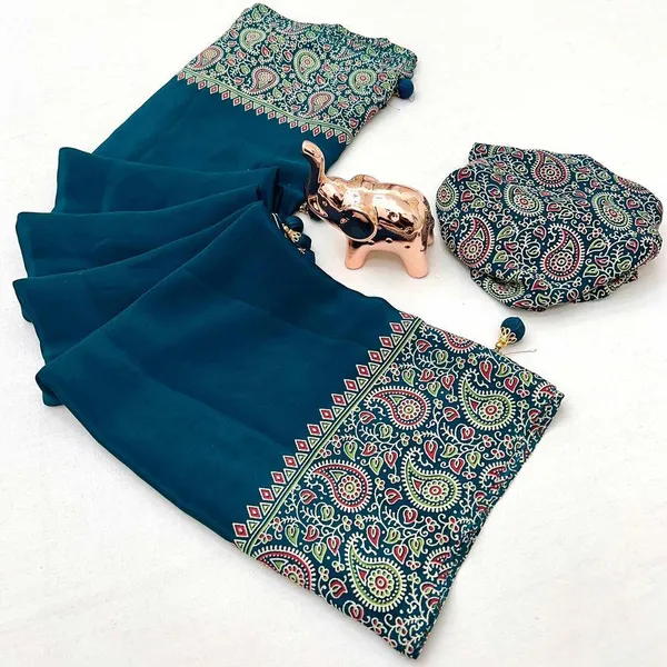 Blue_Ajrakh_Satin_Saree_for_Women_|_Floral_Print_Saree_with_Tassel_Border_|_Soft_Silk_Feel_Festive_Saree