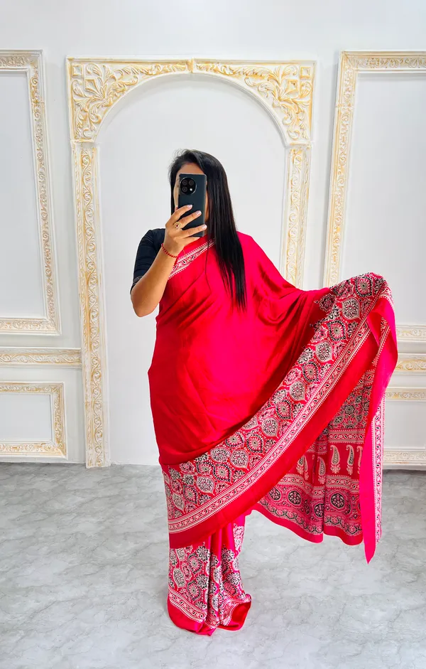 Premium_Ajrakh_Model_Silk_Saree