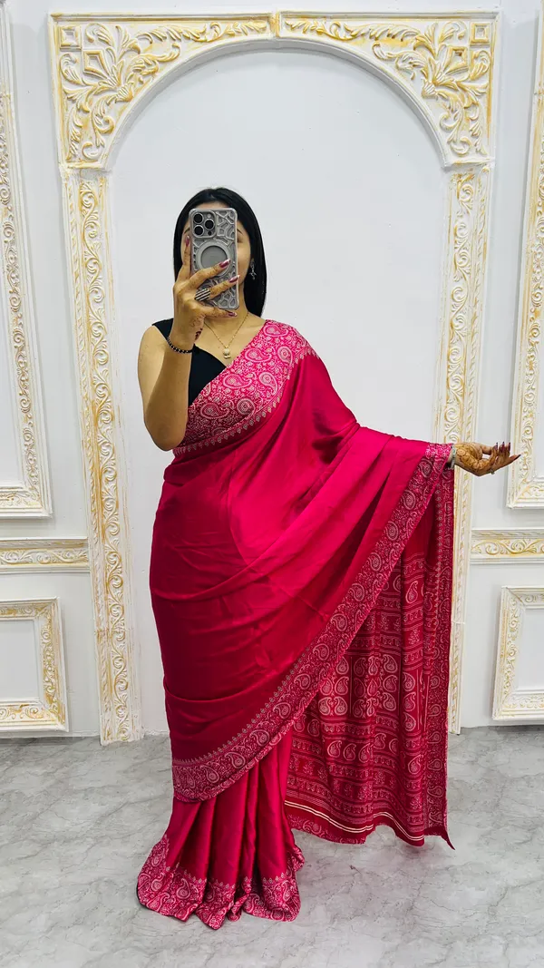 Ajrakh_Printed_Modal_Silk_Saree_With_Ajrakh_Blouse