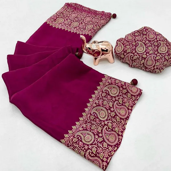 Elegant_Pink_Satin_Saree_with_Ajrakh_Floral_Design_|_Traditional_Tassel_Pallu_Saree_for_Women_|_Soft_&_Lightweight_Fabric