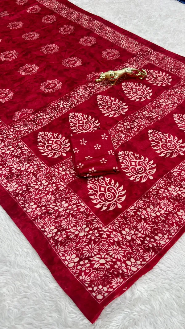 Ajrakh_Printed_Modal_Silk_Saree_With_Ajrakh_Blouse