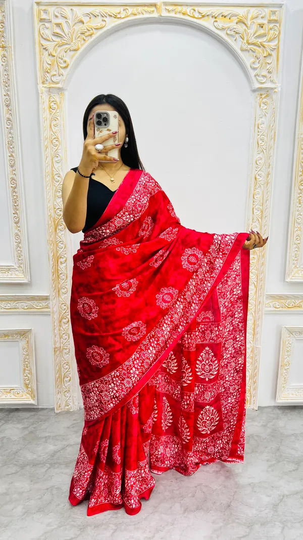 Ajrakh_Printed_Modal_Silk_Saree_With_Ajrakh_Blouse