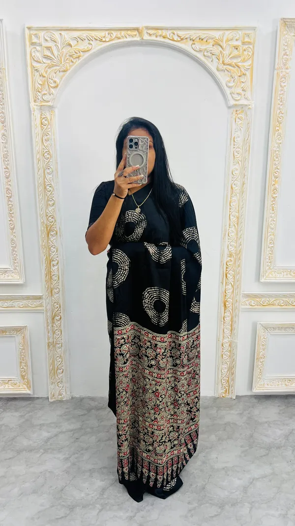 Premium_Ajrakh_Modal_Silk_Saree_with_Traditional_Art_Motifs_|_Indian_Heritage_Saree