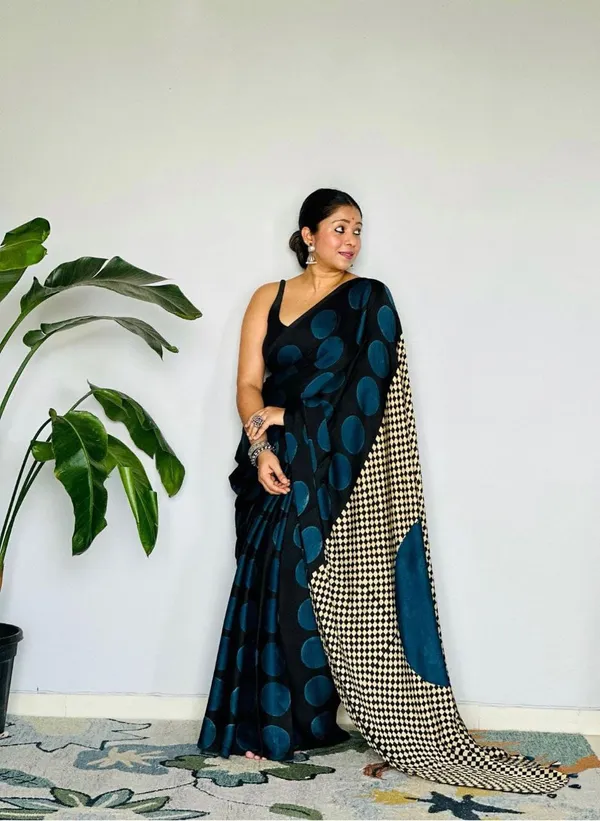 Designer_Blue_Polka_Print_Modal_Silk_Saree