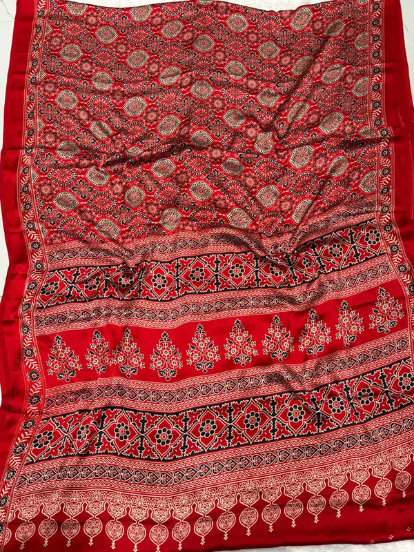 Red_Ajrakh_Printed_Soft_Modal_Silk_Natural_Print_Saree