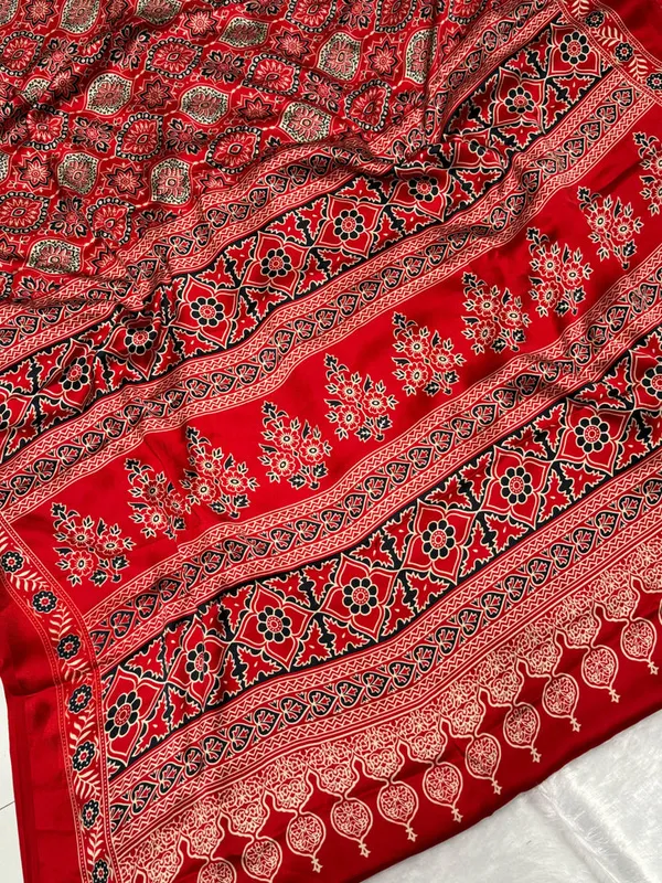 Red_Ajrakh_Printed_Soft_Modal_Silk_Natural_Print_Saree
