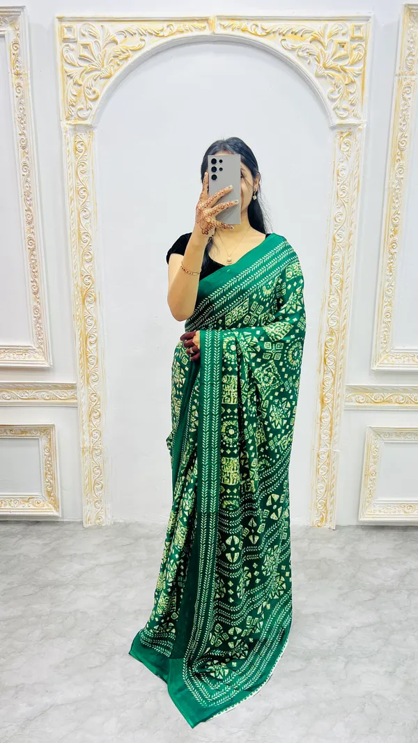 Premium_Ajrakh_Model_Silk_Saree_For_Women_New_Ajrakh_Saree
Women